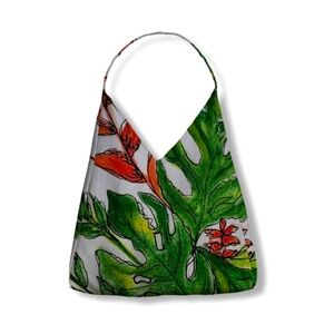 Watercolor Wrap Palm Garden Designer Hobo Bags